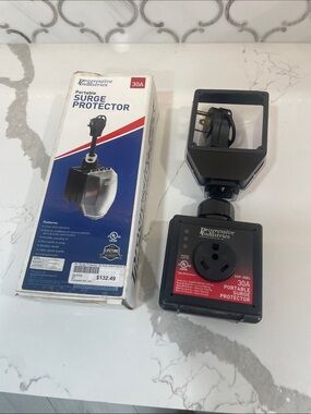 30A Portable Surge Protector - Black for RV